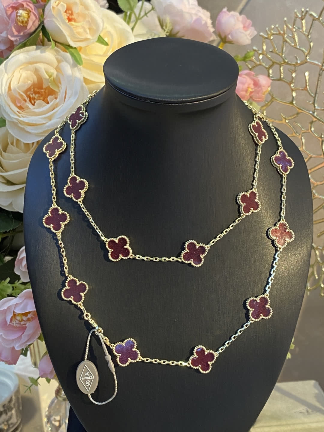 Van Cleef & Arpels Vintage Alhambra Pink Gold Necklace Van Cleef & Arpels Vintage Alhambra Pink Gold Necklace